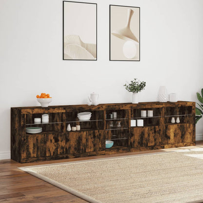 Dressoir Met Led-Verlichting 283,5X37X67 Cm Kleur Gerookt eiken