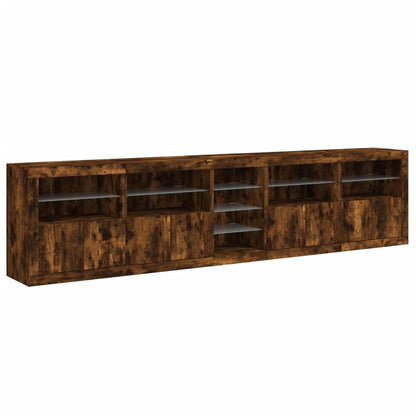 Dressoir Met Led-Verlichting 283,5X37X67 Cm Kleur Gerookt eiken