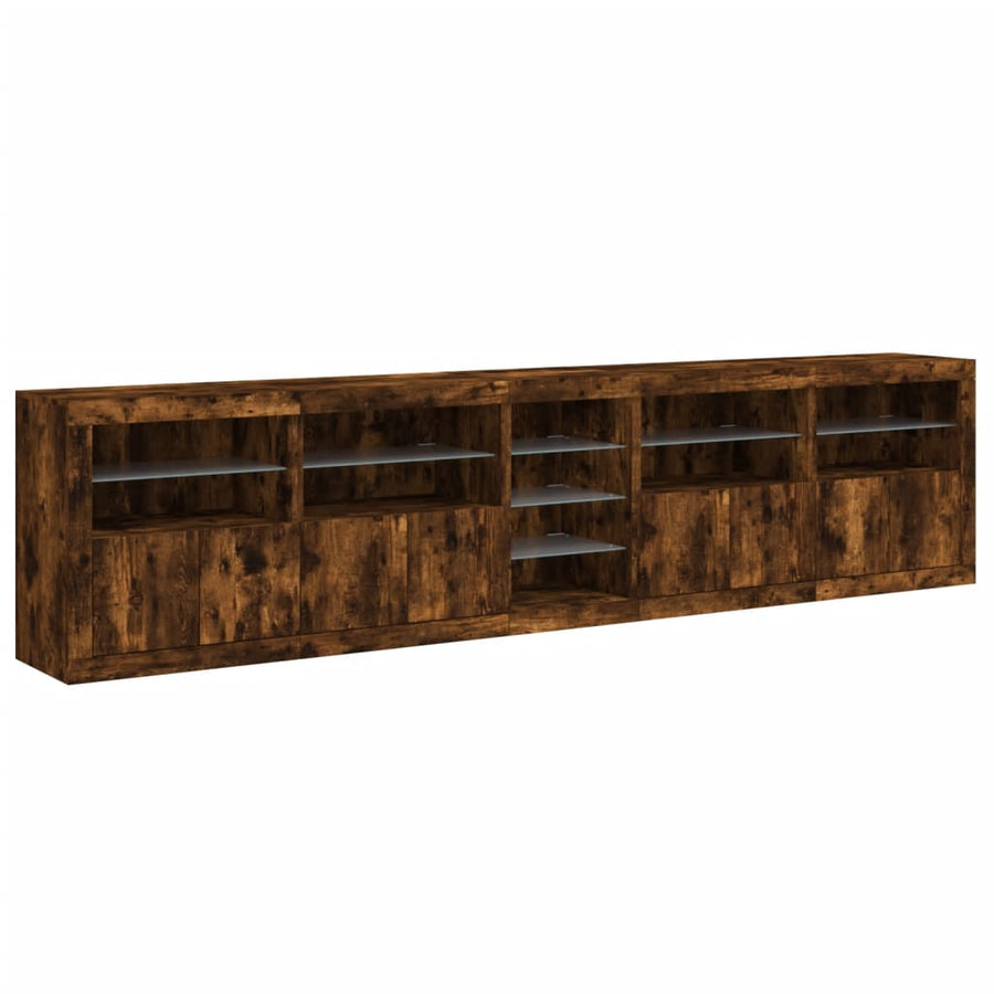 Dressoir Met Led-Verlichting 283,5X37X67 Cm Kleur Gerookt eiken