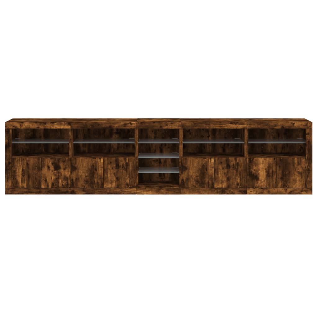 Dressoir Met Led-Verlichting 283,5X37X67 Cm Kleur Gerookt eiken