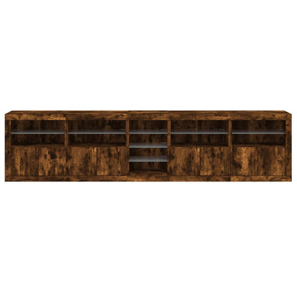 Dressoir Met Led-Verlichting 283,5X37X67 Cm Kleur Gerookt eiken