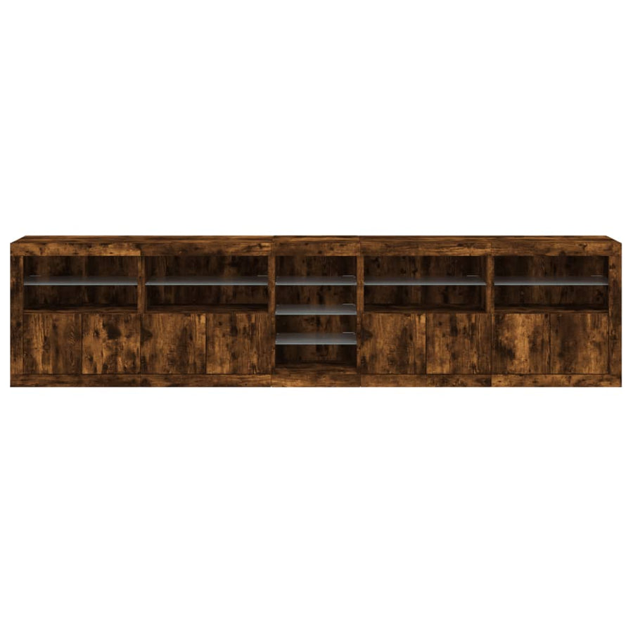 Dressoir Met Led-Verlichting 283,5X37X67 Cm Kleur Gerookt eiken