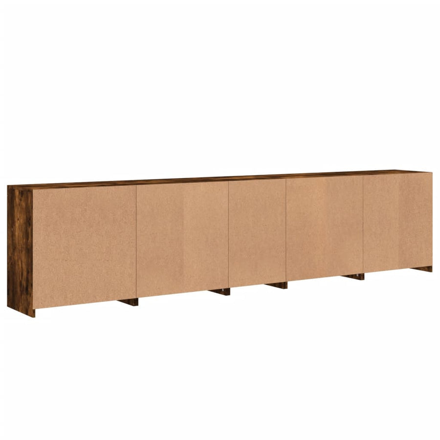 Dressoir Met Led-Verlichting 283,5X37X67 Cm Kleur Gerookt eiken