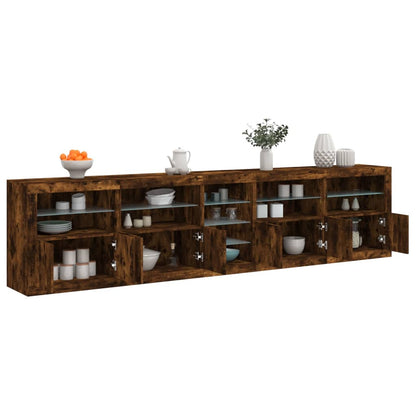 Dressoir Met Led-Verlichting 283,5X37X67 Cm Kleur Gerookt eiken