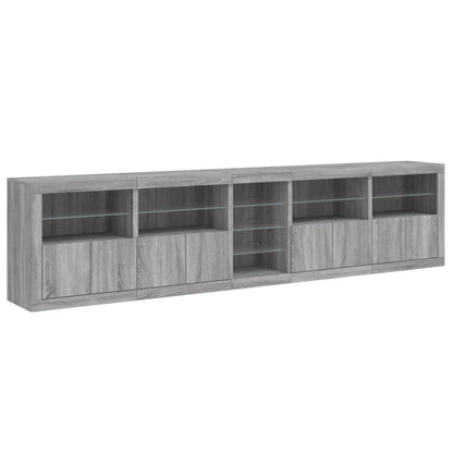 Dressoir Met Led-Verlichting 283X37X67 Cm Eiken Grijs sonoma