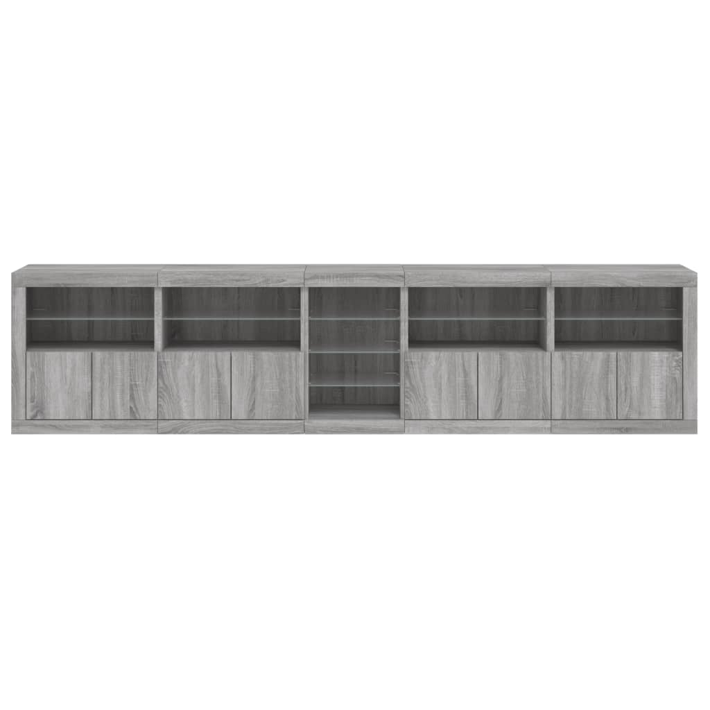 Dressoir Met Led-Verlichting 283X37X67 Cm Eiken Grijs sonoma