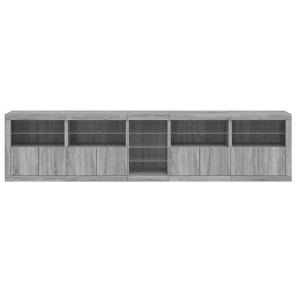 Dressoir Met Led-Verlichting 283X37X67 Cm Eiken Grijs sonoma