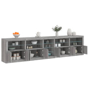 Dressoir 283x37x67 cm grijs sonoma eiken met LED