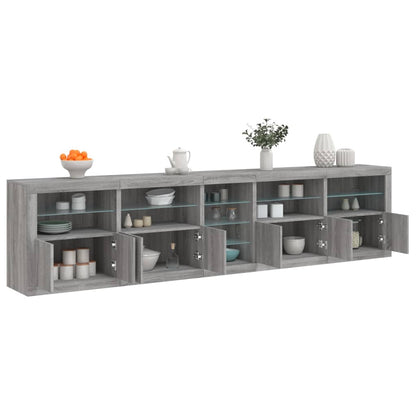 Dressoir Met Led-Verlichting 283X37X67 Cm Eiken Grijs sonoma