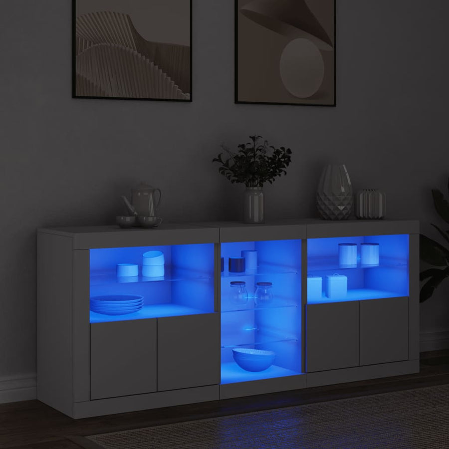 Dressoir Met Led-Verlichting 62X37X67 Cm Wit