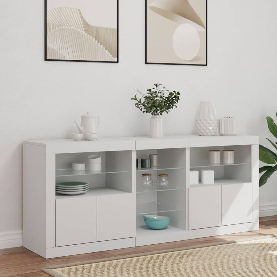 Dressoir Met Led-Verlichting 62X37X67 Cm Wit