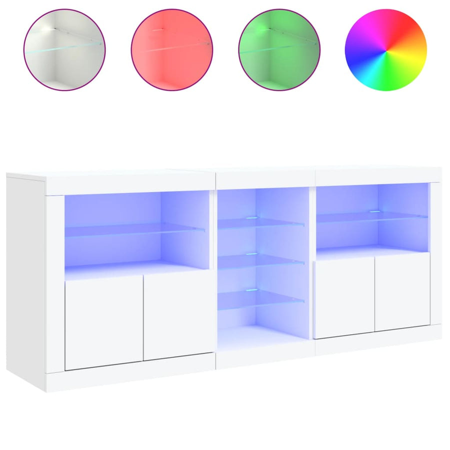 Dressoir Met Led-Verlichting 62X37X67 Cm Wit