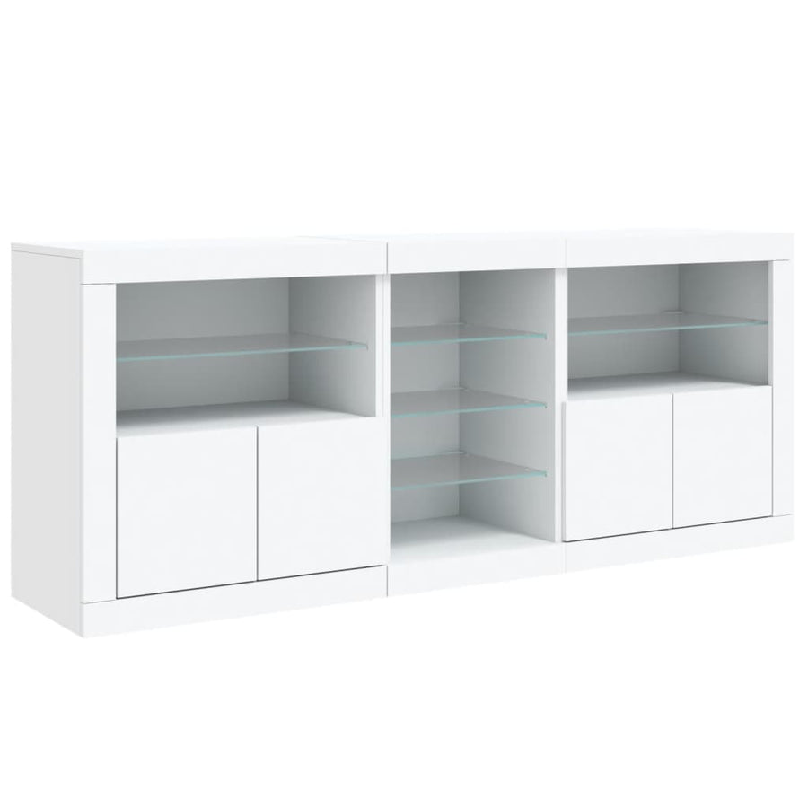 Dressoir Met Led-Verlichting 62X37X67 Cm Wit