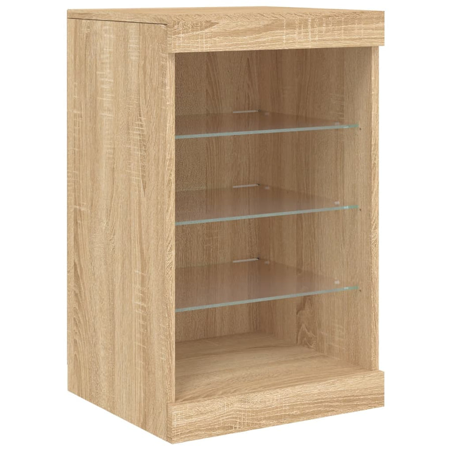 Dressoir Met Led-Verlichting 62X37X67 Cm Kleurig Sonoma eiken