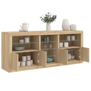 Dressoir 162x37x67 cm sonoma eiken led