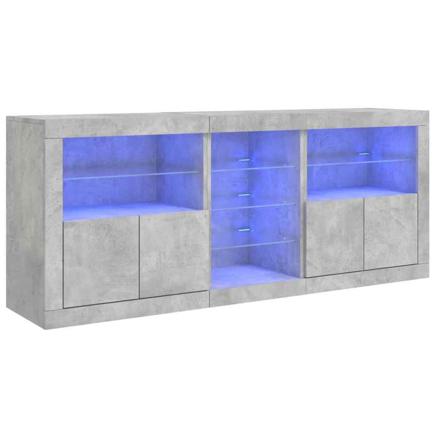 Dressoir Met Led-Verlichting 62X37X67 Cm Betongrijs