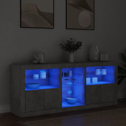 Dressoir Met Led-Verlichting 62X37X67 Cm Betongrijs