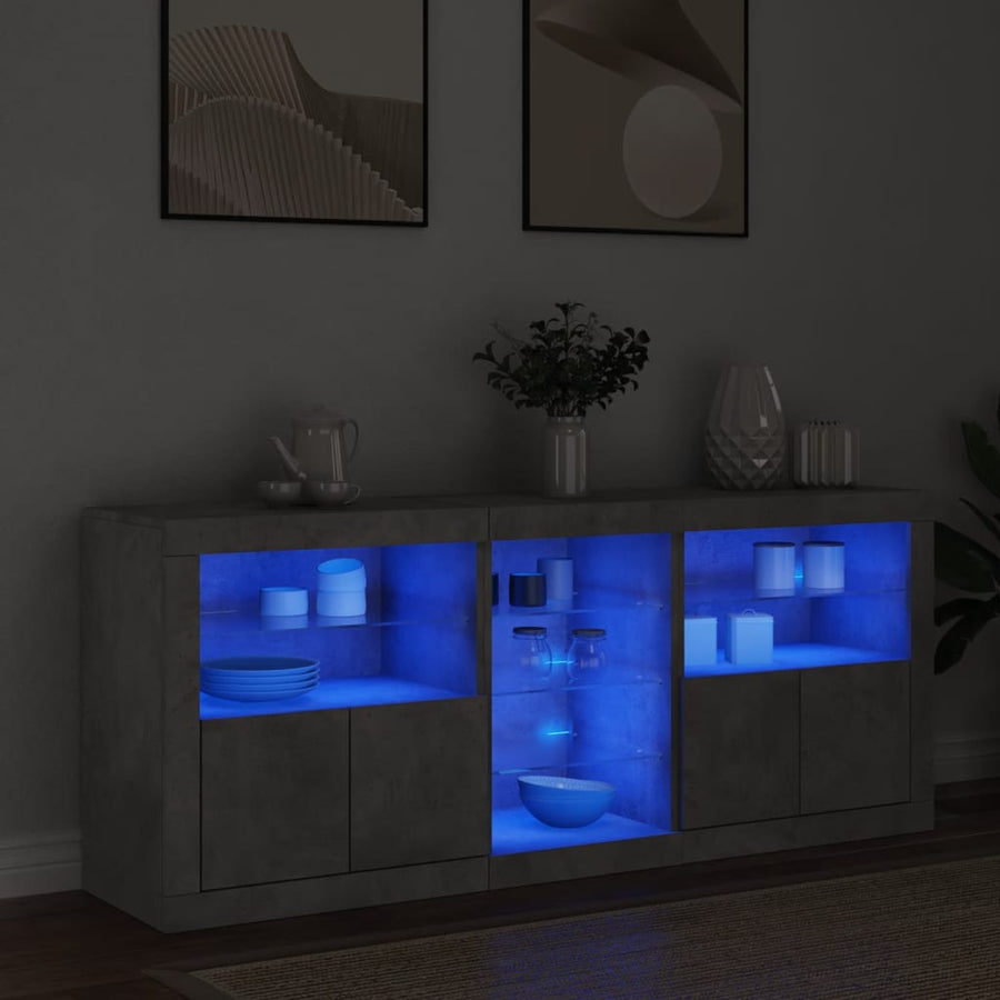 Dressoir Met Led-Verlichting 62X37X67 Cm Betongrijs