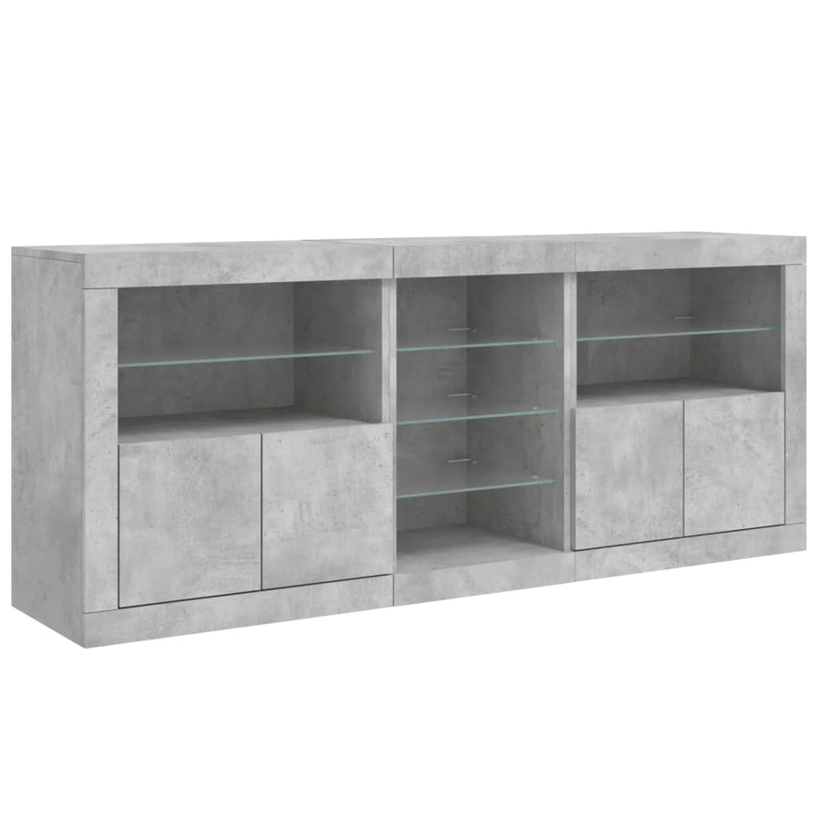 Dressoir Met Led-Verlichting 62X37X67 Cm Betongrijs