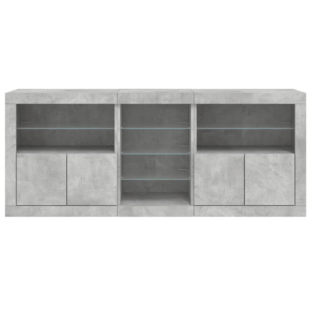 Dressoir Met Led-Verlichting 62X37X67 Cm Betongrijs
