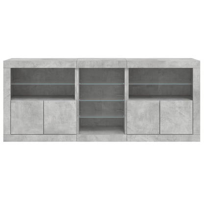 Dressoir Met Led-Verlichting 62X37X67 Cm Betongrijs
