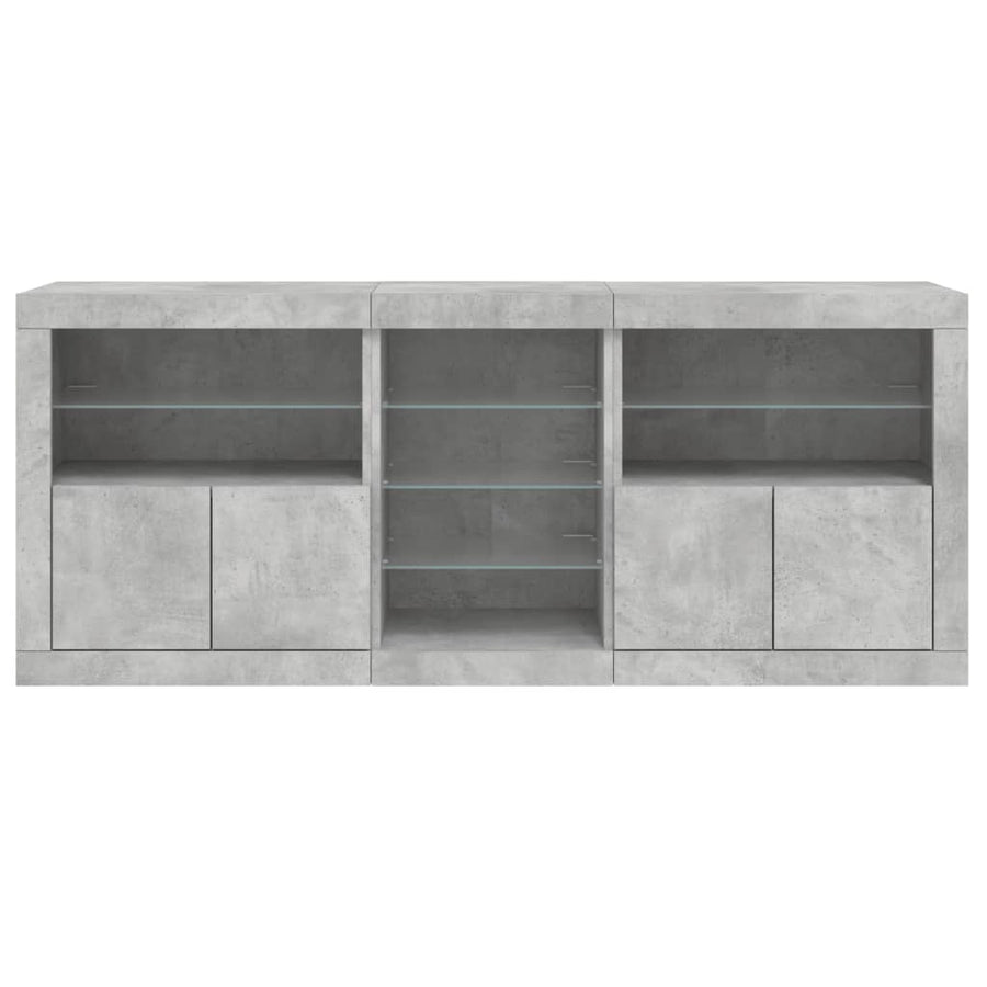 Dressoir Met Led-Verlichting 62X37X67 Cm Betongrijs
