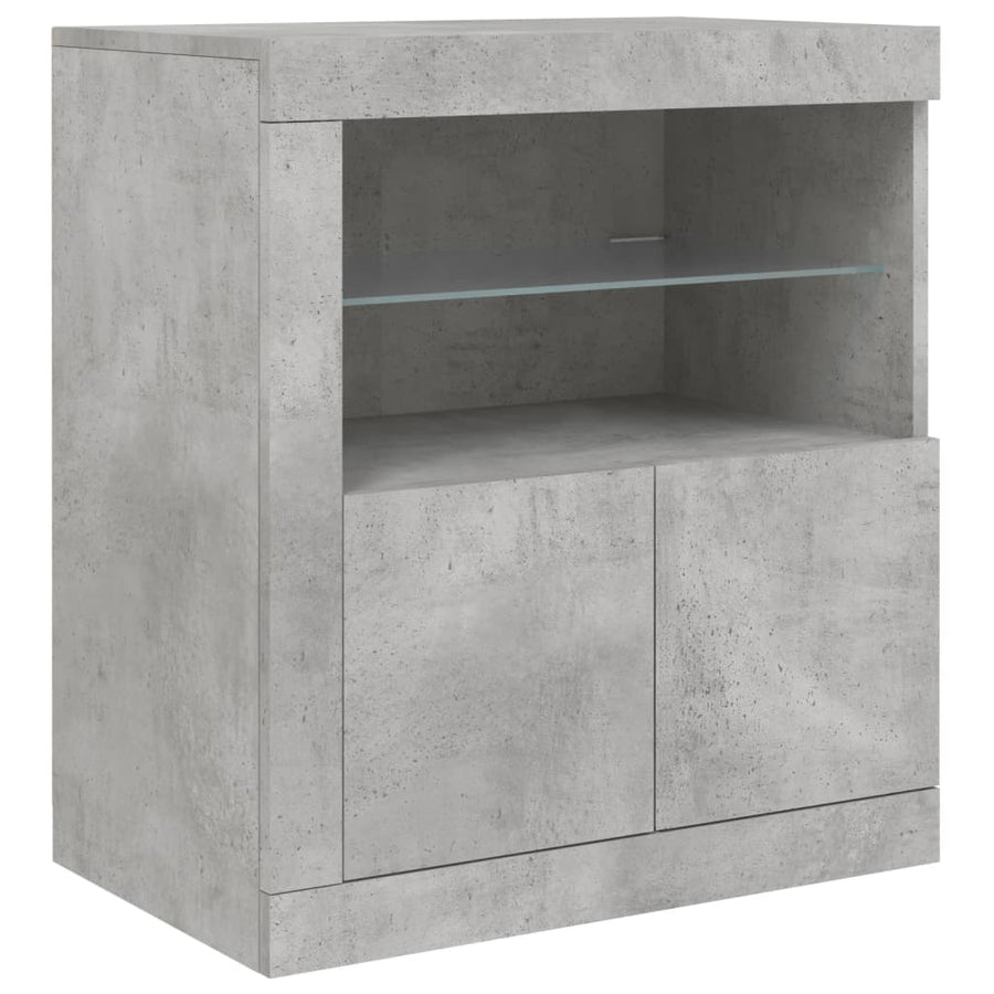 Dressoir Met Led-Verlichting 62X37X67 Cm Betongrijs