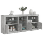 Sideboard with LED lighting 162x37x67 cm concrete grey