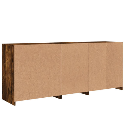 Dressoir Met Led-Verlichting 62X37X67 Cm Bruin Eiken Gerookt eiken