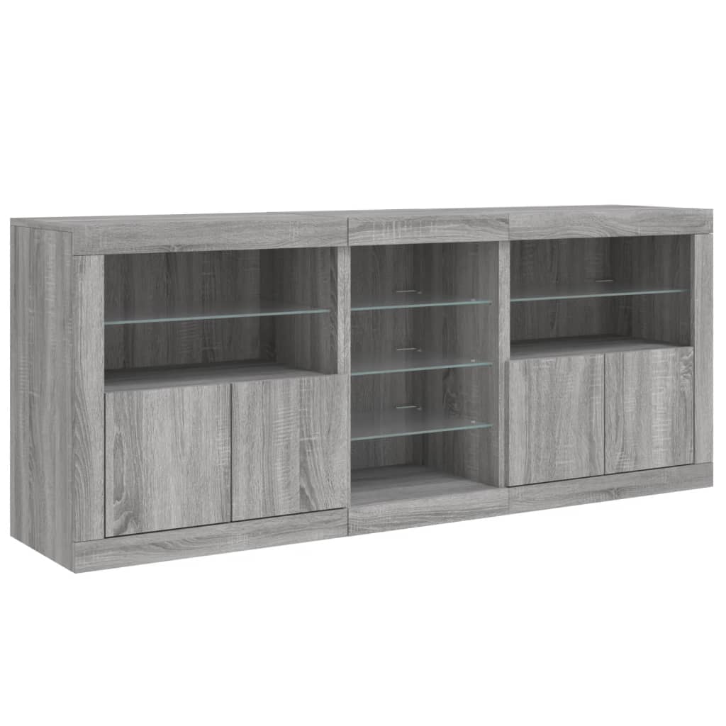 Dressoir Met Led-Verlichting 62X37X67 Cm Grijs sonoma