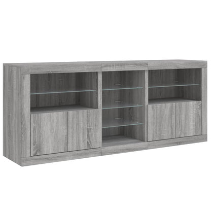 Dressoir Met Led-Verlichting 62X37X67 Cm Grijs sonoma