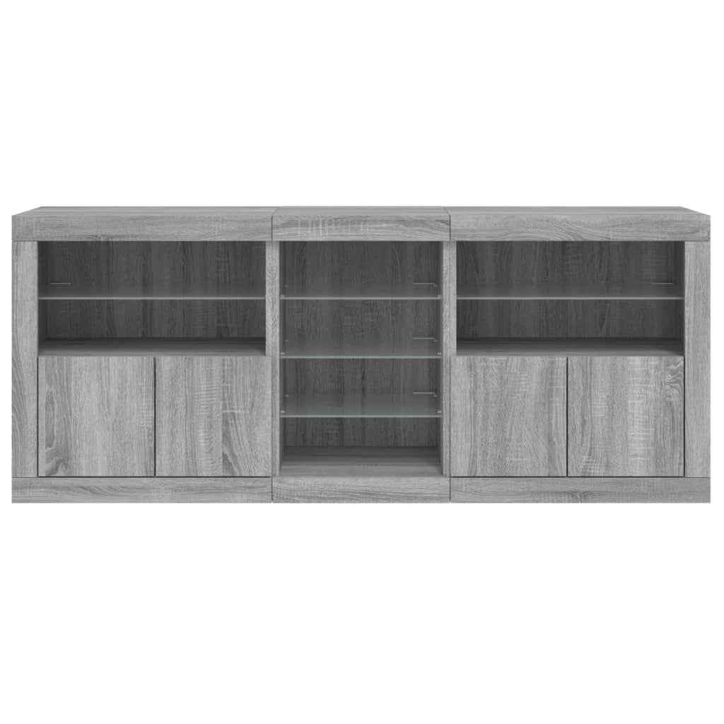 Dressoir Met Led-Verlichting 62X37X67 Cm Grijs sonoma