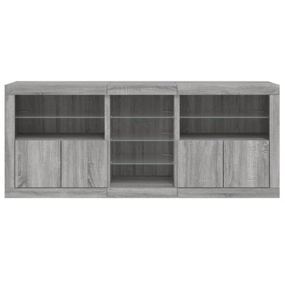 Dressoir Met Led-Verlichting 62X37X67 Cm Grijs sonoma