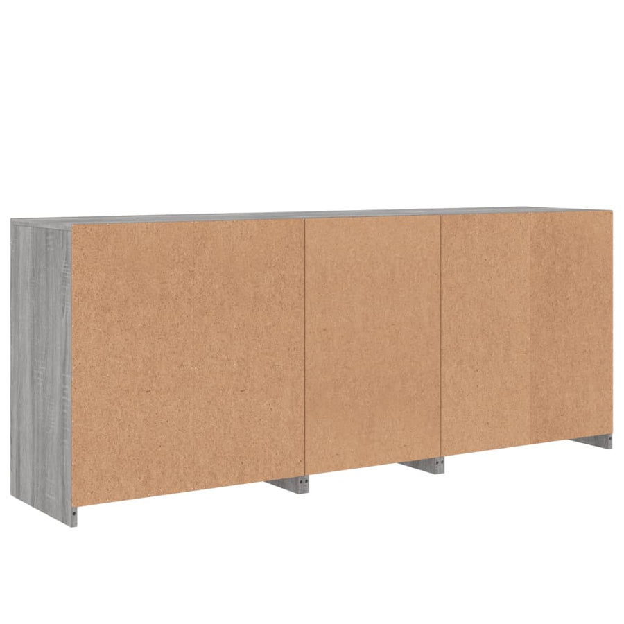 Dressoir met LED-verlichting 162x37x67 cm grijs sonoma