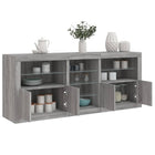 Sideboard with LED lighting 162x37x67 cm grey sonoma