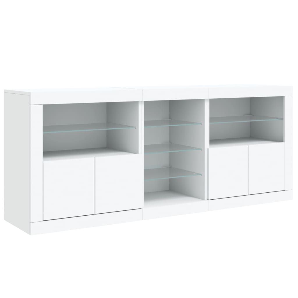 Dressoir Met Led-Verlichting 8,5X37X67 Cm Wit