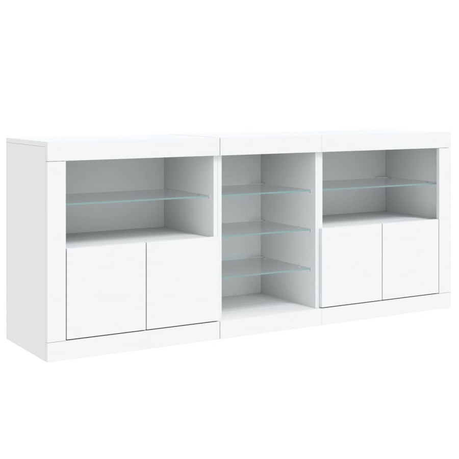 Dressoir Met Led-Verlichting 8,5X37X67 Cm Wit