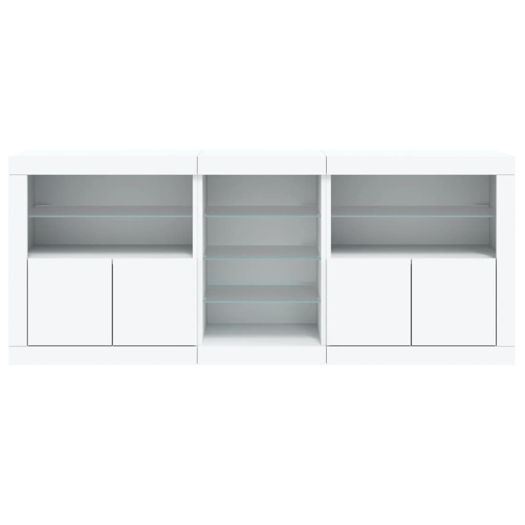Dressoir Met Led-Verlichting 8,5X37X67 Cm Wit