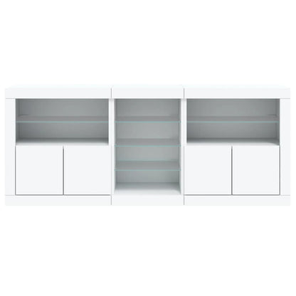 Dressoir Met Led-Verlichting 8,5X37X67 Cm Wit