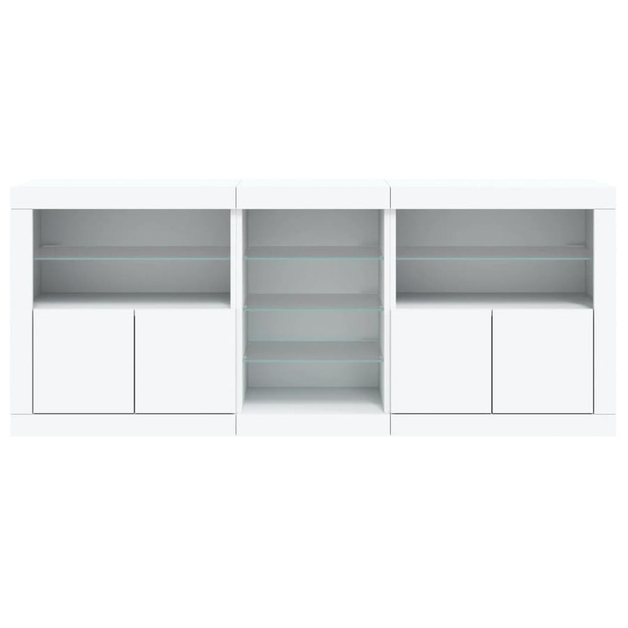 Dressoir Met Led-Verlichting 8,5X37X67 Cm Wit