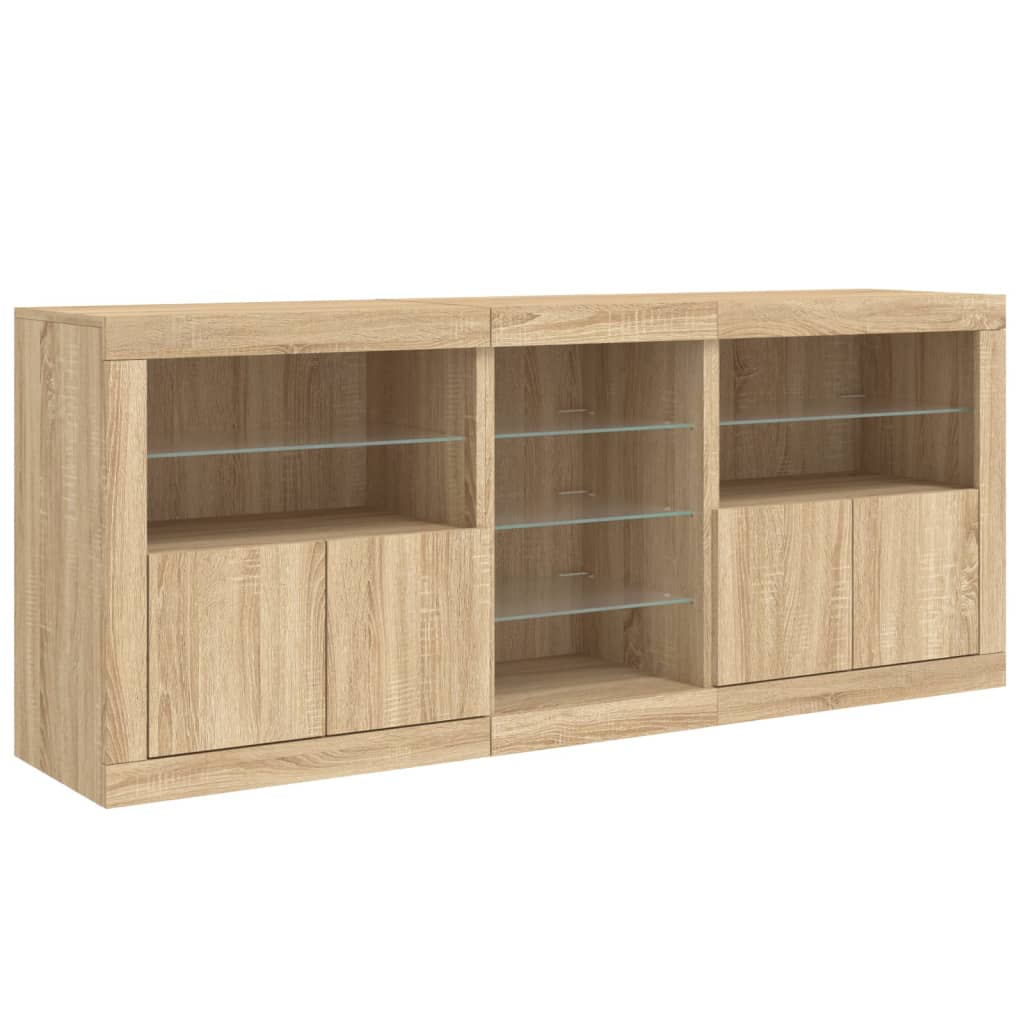 Dressoir Met Led-Verlichting 8,5X37X67 Cm Kleurig Sonoma eiken