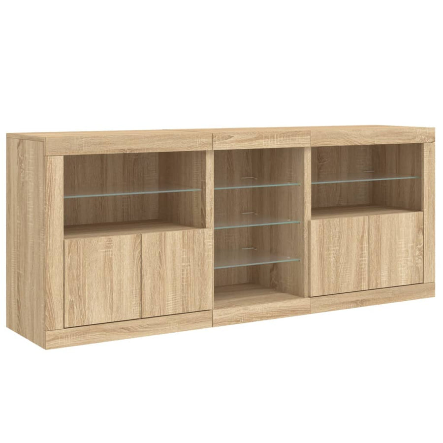 Dressoir Met Led-Verlichting 8,5X37X67 Cm Kleurig Sonoma eiken
