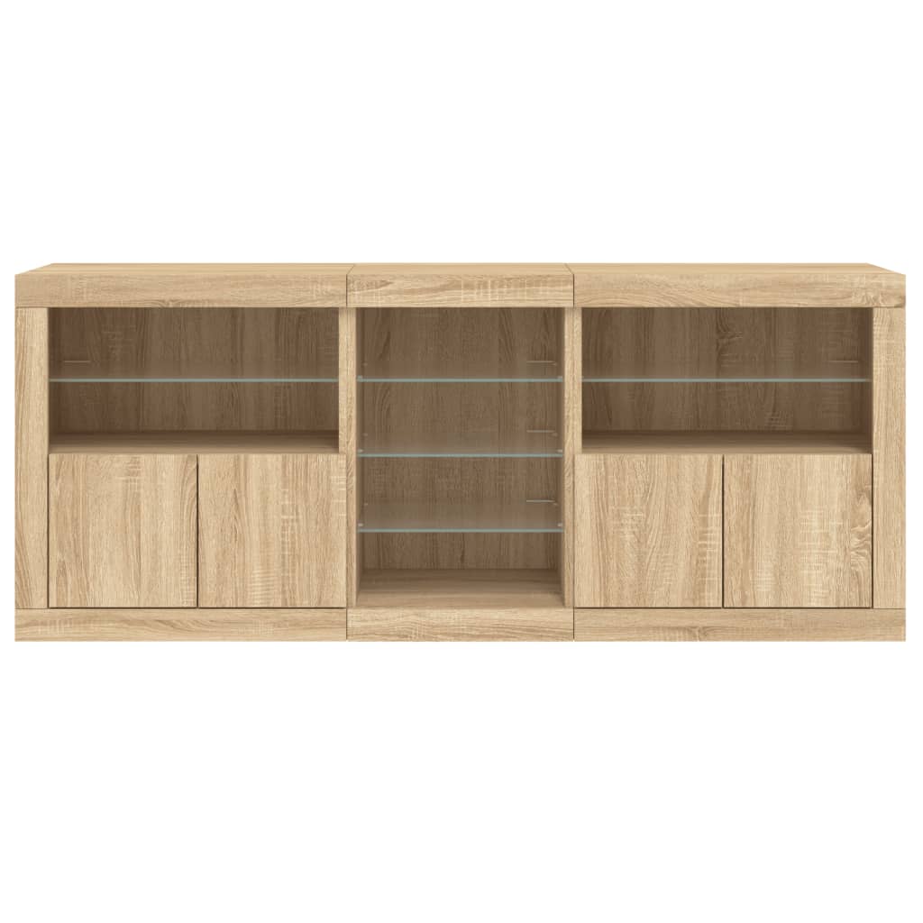 Dressoir Met Led-Verlichting 8,5X37X67 Cm Kleurig Sonoma eiken