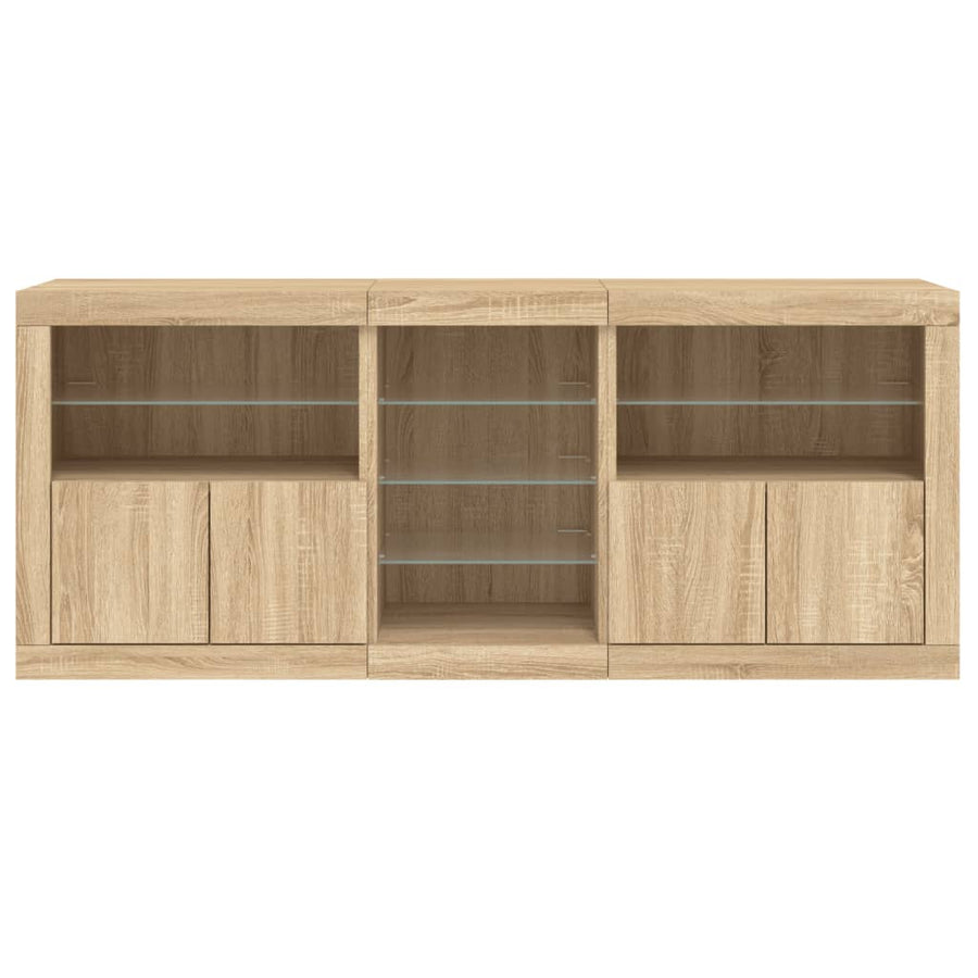 Dressoir Met Led-Verlichting 8,5X37X67 Cm Kleurig Sonoma eiken