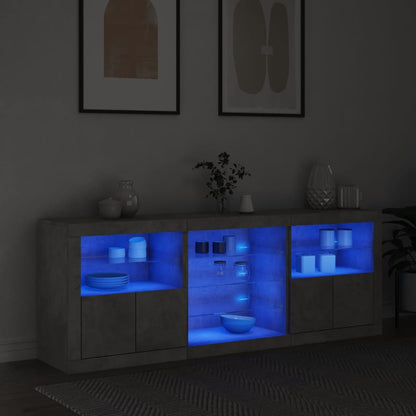 Dressoir Met Led-Verlichting 8,5X37X67 Cm Betongrijs