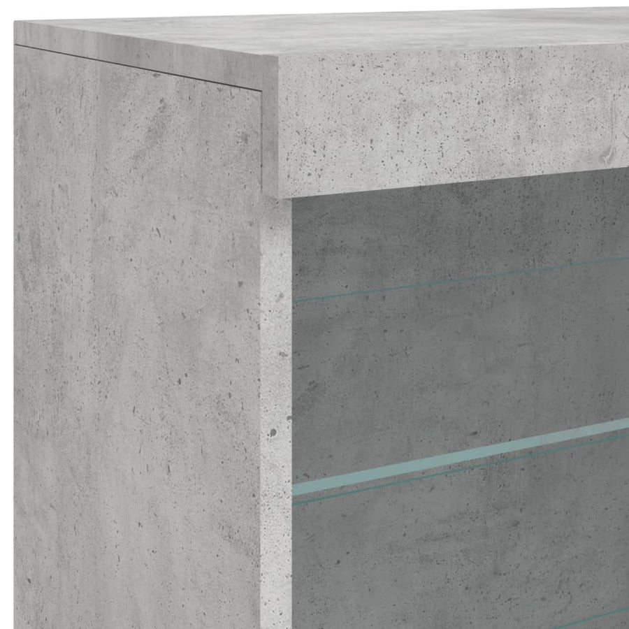 Dressoir Met Led-Verlichting 8,5X37X67 Cm Betongrijs