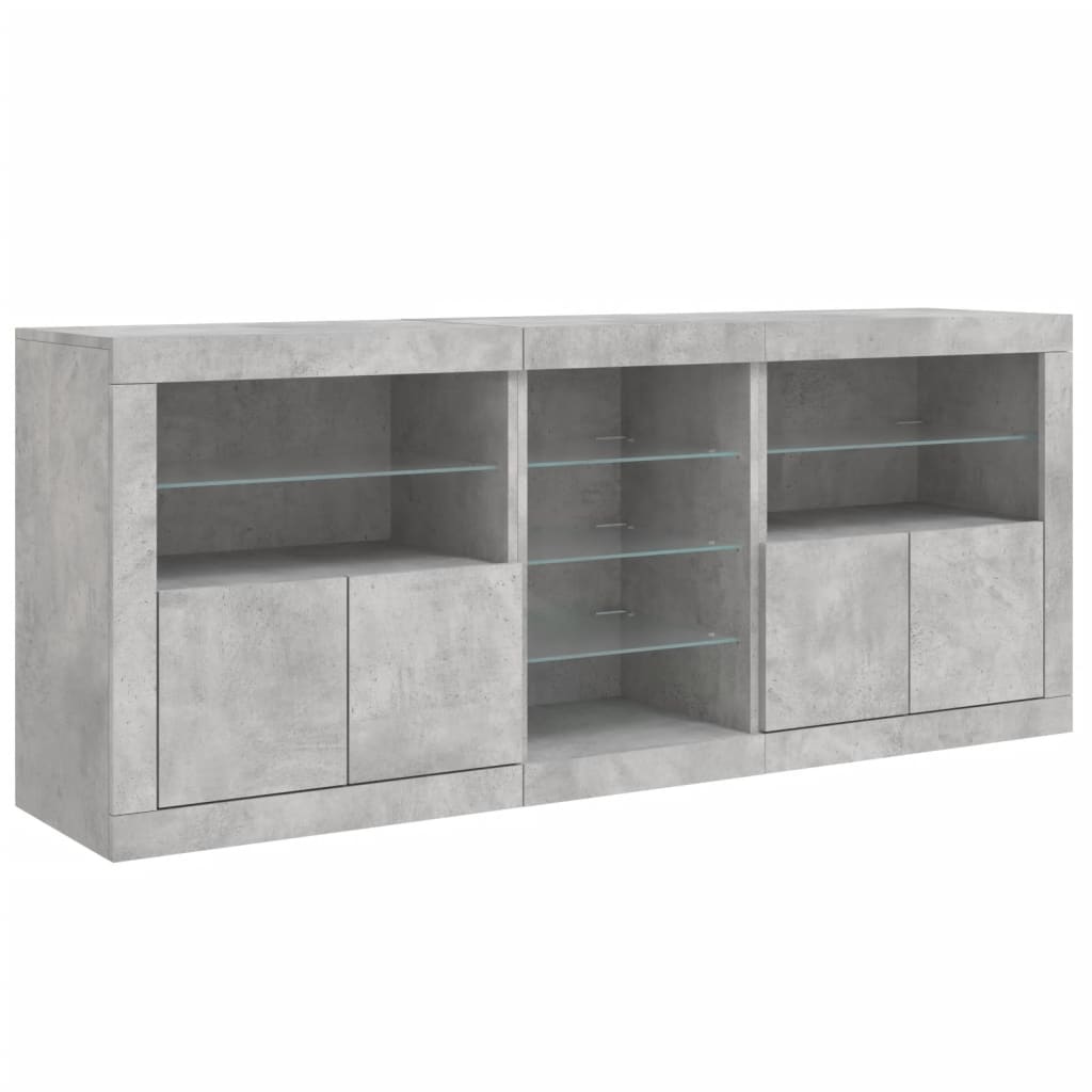 Dressoir Met Led-Verlichting 8,5X37X67 Cm Betongrijs
