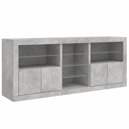 Dressoir Met Led-Verlichting 8,5X37X67 Cm Betongrijs
