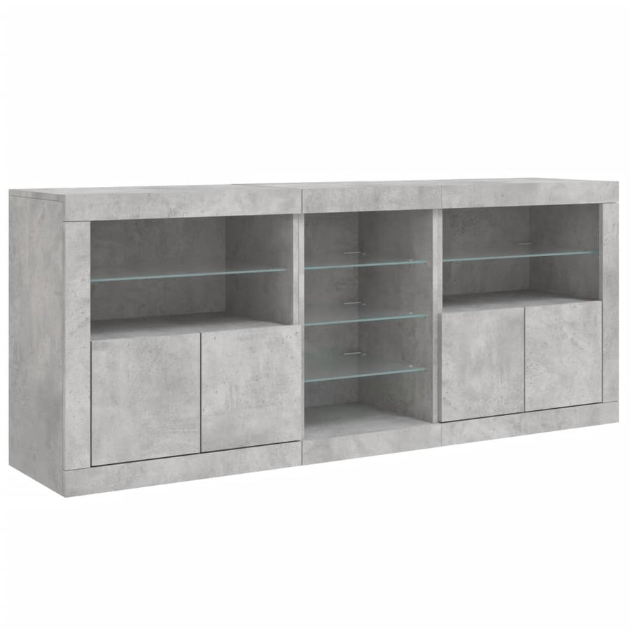 Dressoir Met Led-Verlichting 8,5X37X67 Cm Betongrijs
