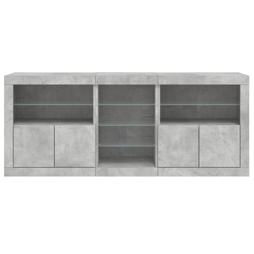 Dressoir Met Led-Verlichting 8,5X37X67 Cm Betongrijs